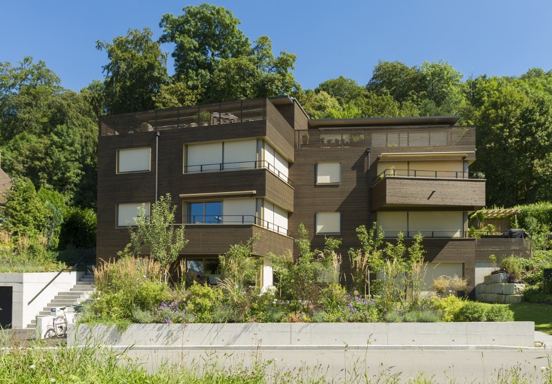 Holzelementbau und Holzfassade Wohnungen in Zürich
